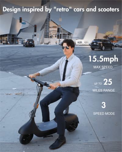 OKAI EA10 Electric Scooter with Seat, Up to 25 Miles Range & 15.5MPH