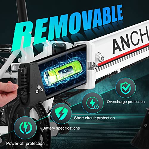 ANCHEER Folding Electric Bike for Adults, 20'' Ebike for Commuting with 48V 10AH Removable Battery