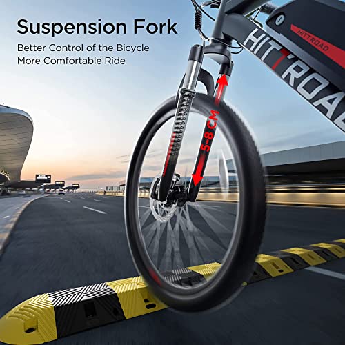 HITTROAD Electric Bike, 350W Powerful Motor with 13AH Removable Battery