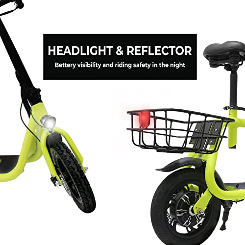 Phantomgogo Commuter R1 - Electric Scooter for Adults - Foldable Scooter with Seat
