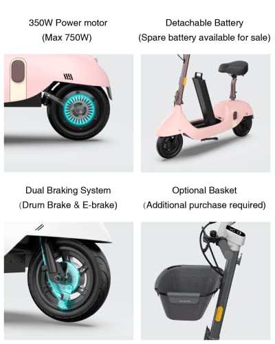 OKAI EA10 Electric Scooter with Seat, Up to 25 Miles Range & 15.5MPH