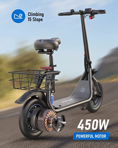 URBANMAX C1 Pro Electric Scooter with Seat, Adult Electric Scooters with Dual Shock Absorbers