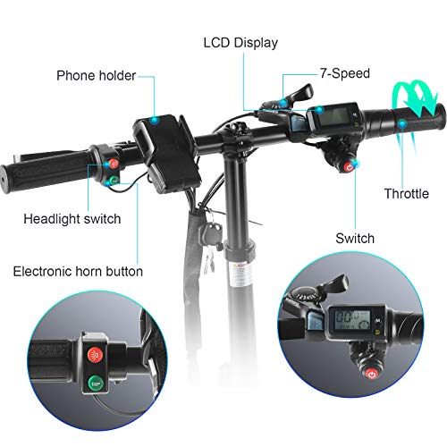 ANCHEER Folding Electric Bike for Adults, 20'' Ebike for Commuting with 48V 10AH Removable Battery