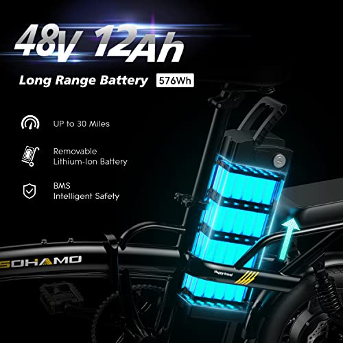 Electric Bike, Foldable Electric Bicycles for Women, Teens, Men