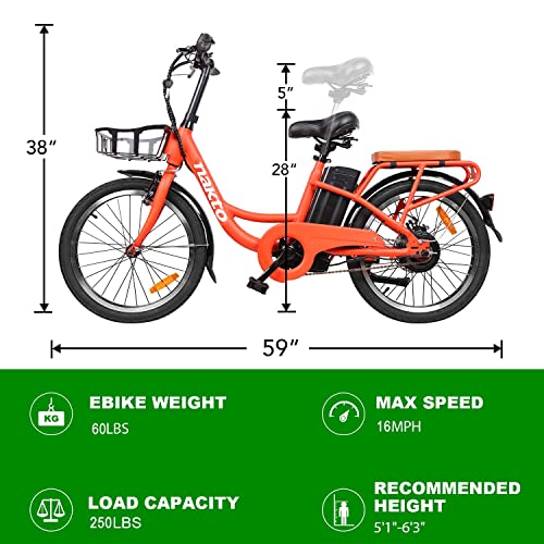 Nakto 20 inch City Electric Bicycle and Assisted Bicycle for Woman