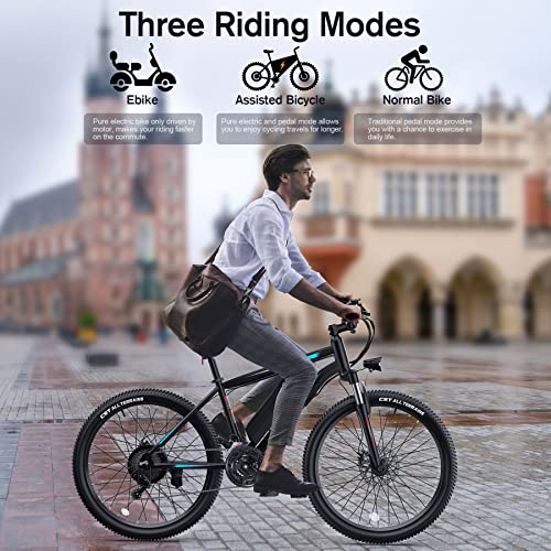 TotGuard Electric Bike, 27.5" Electric Bike for Adults 500W Ebike 21.6MPH Adult Electric Bicycles Electric Mountain Bike