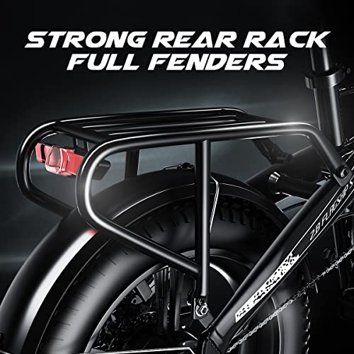 Auloor Electric Bike,750W for Adults, 20" Fat Tire, 30MPH Folding Electric Bike