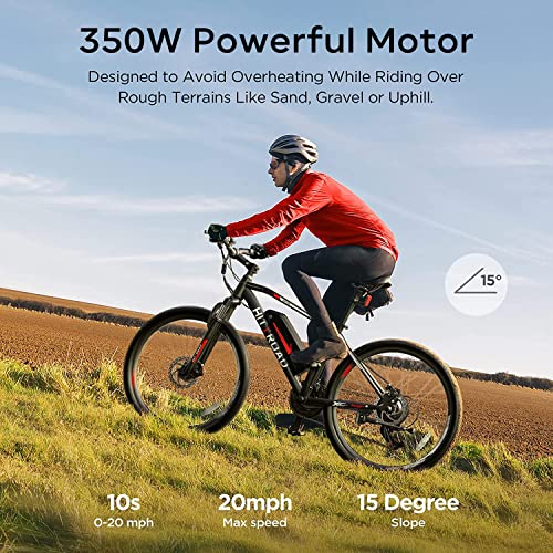 HITTROAD Electric Bike, 350W Powerful Motor with 13AH Removable Battery